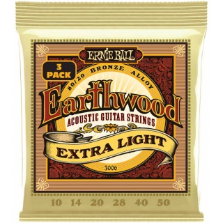 ERNIE BALL 3006 -   3     Earthwood Extra Light 80/20 (10-50)
