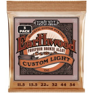ERNIE BALL 3545    3     Earthwood Custom Light Phosp Br (11.5-54)