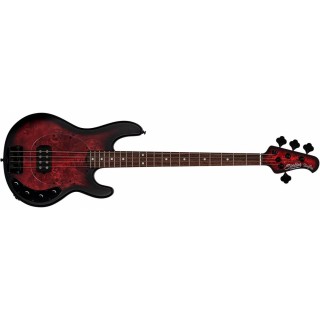 STERLING RAY34PB-DSBS-R2 - - StingRay with Poplar Burl Top in Dark Scarlet Burst Satin