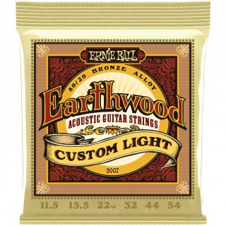 ERNIE BALL 2007 -     Earthwood 80/20 Bronze Custom Light (11.5-54)