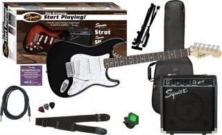 FENDER SQUIER AFFINITY SERIES STRAT BLACK - : ,  ,   10G