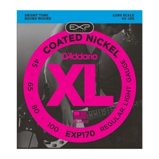 D'ADDARIO EXP170  , EXP nickel, Light, 45-100, Long Scale